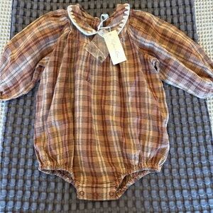 Rylee + Cru Brown Plaid Kids One Piece